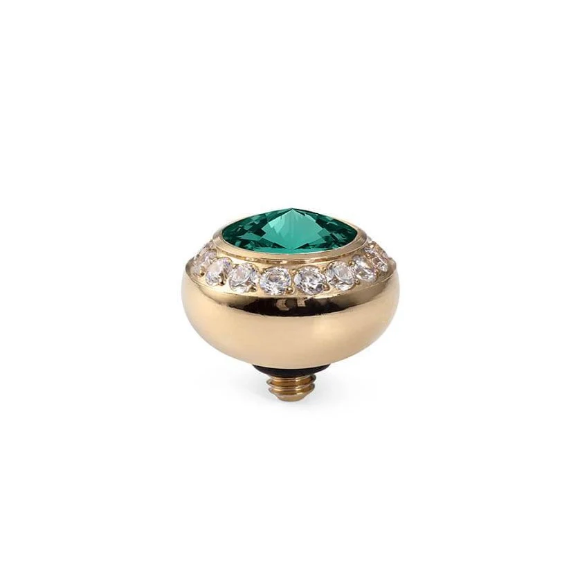 Qudo Tondo Deluxe 10mm Gold Topper - Emerald