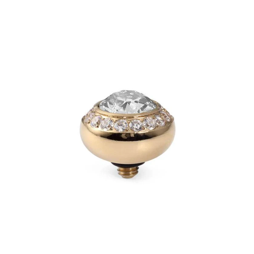 Qudo Tondo Deluxe 10mm Gold Topper - Silver Patina