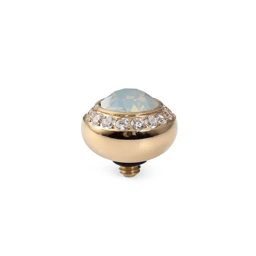 Qudo Tondo Deluxe 10mm Gold Topper - White Opal