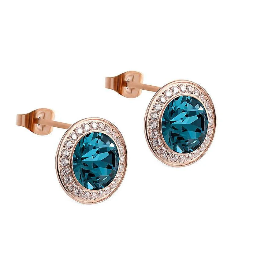 Qudo Tondo Deluxe Rose Gold Earrings - Montana