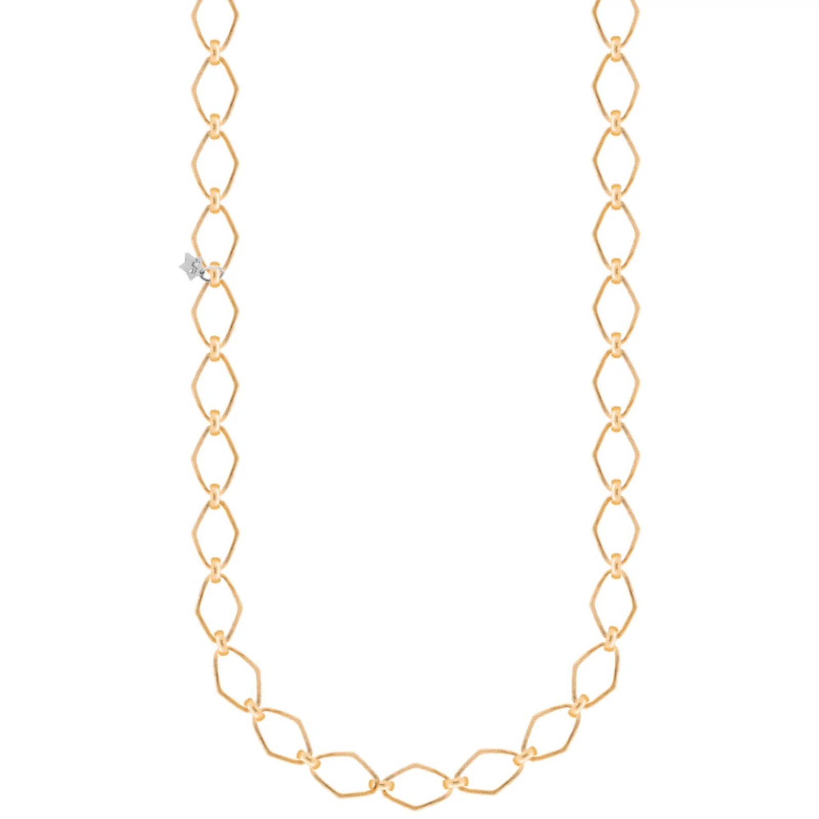 Rebecca Diva Gold Dainty Texture Linked Long Length Necklace