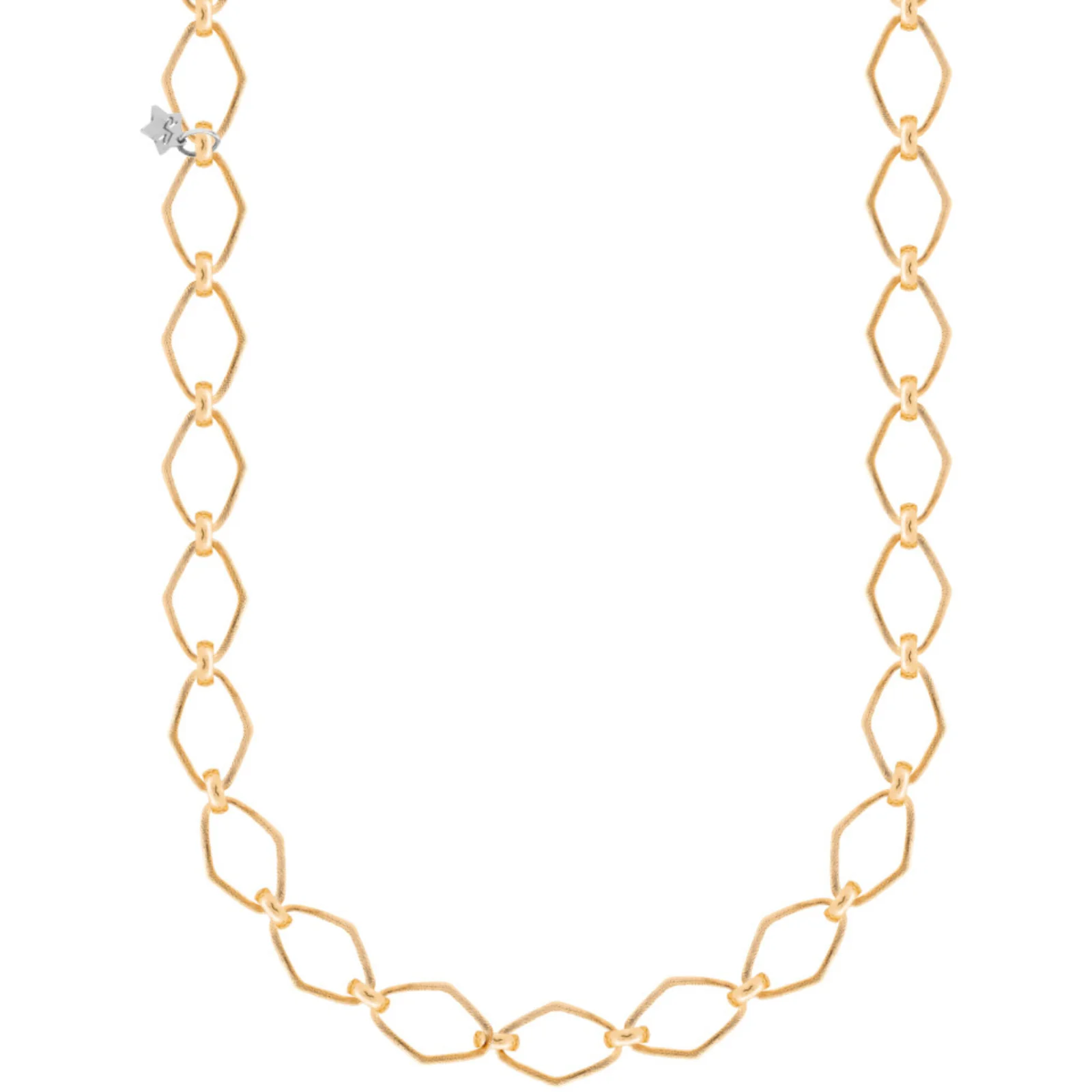 Rebecca Diva Gold Dainty Texture Linked Long Length Necklace - Image 2