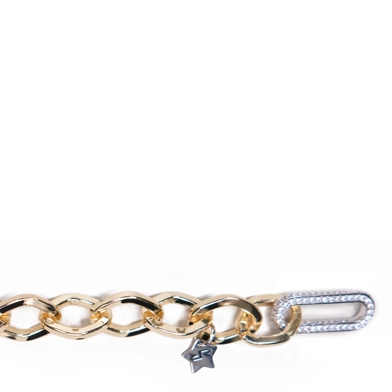 Rebecca Diva Gold Link Bracelet With Crystal Silver Clasp Closure - Image 2