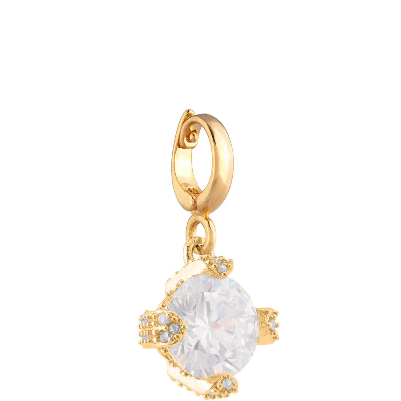 Rebecca My World Gold Clear Crystal Clip On Charm