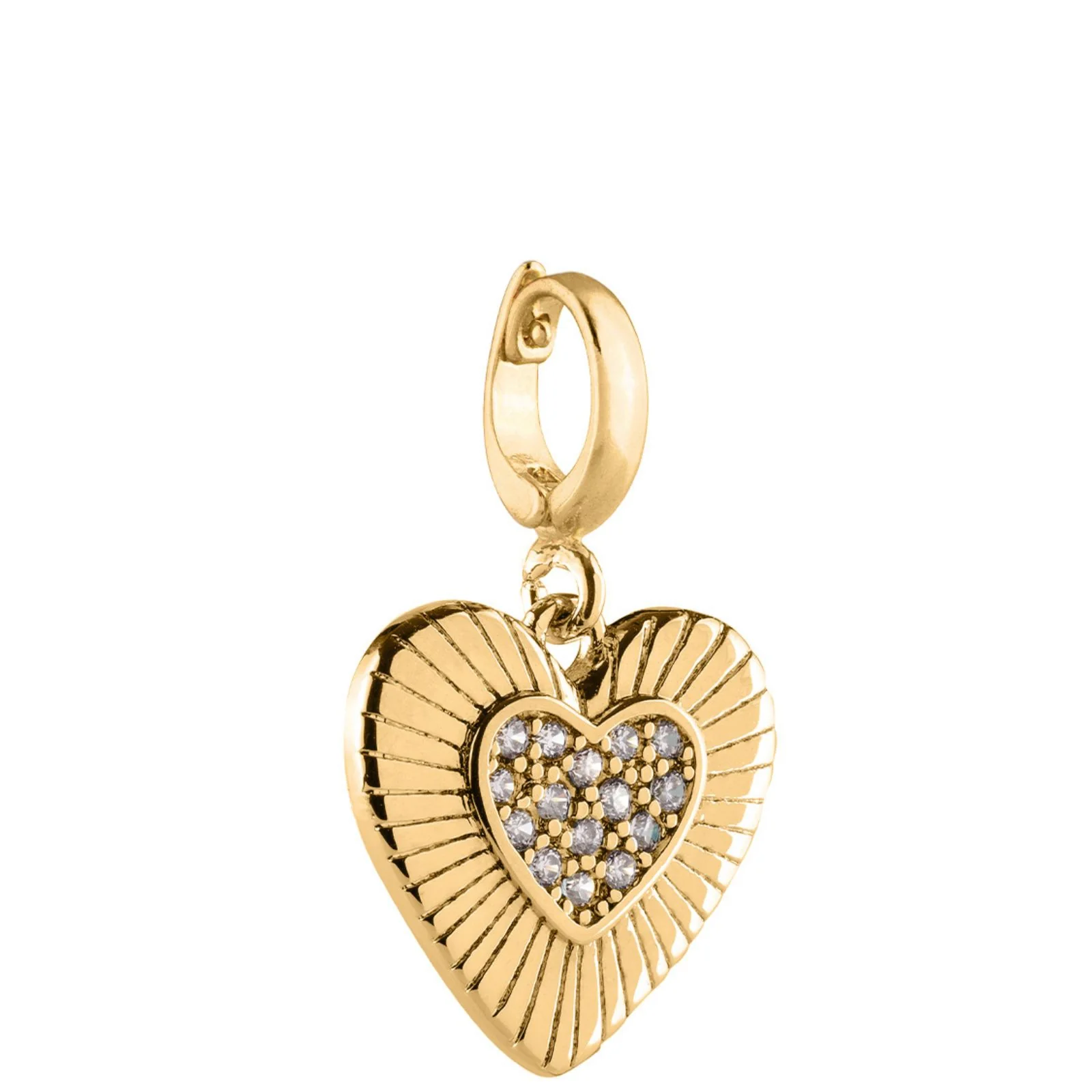 Rebecca My World Gold Heart Clip On Charm