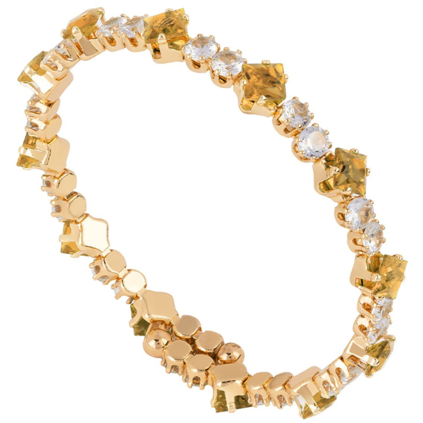 Rebecca My World Gold Expandable Glam Bangle - Amber
