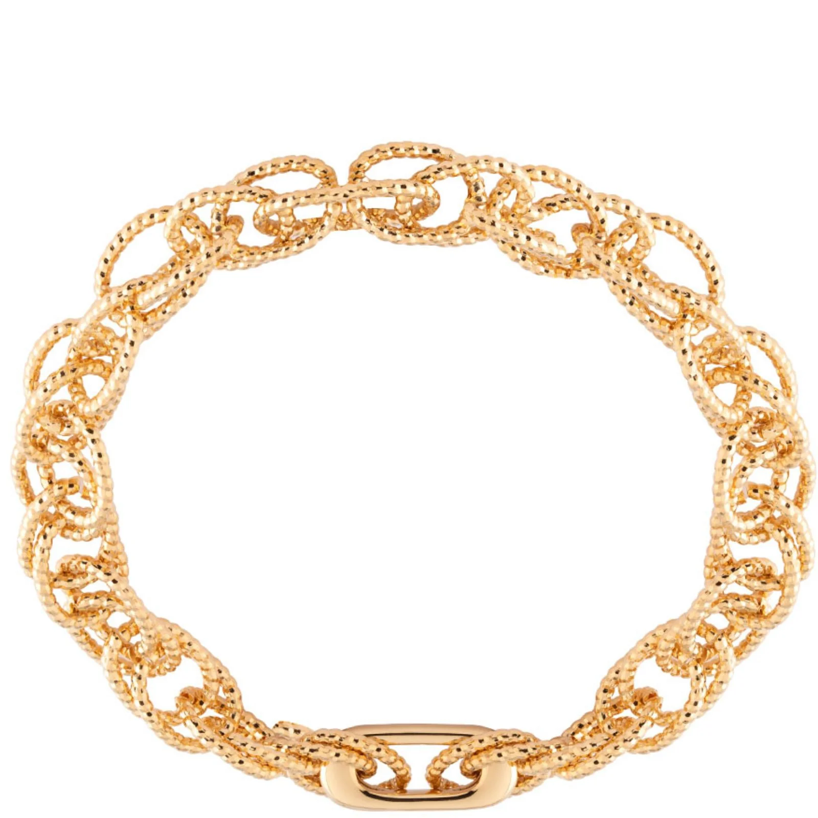 Rebecca My World Gold Textured Link Charm Bracelet
