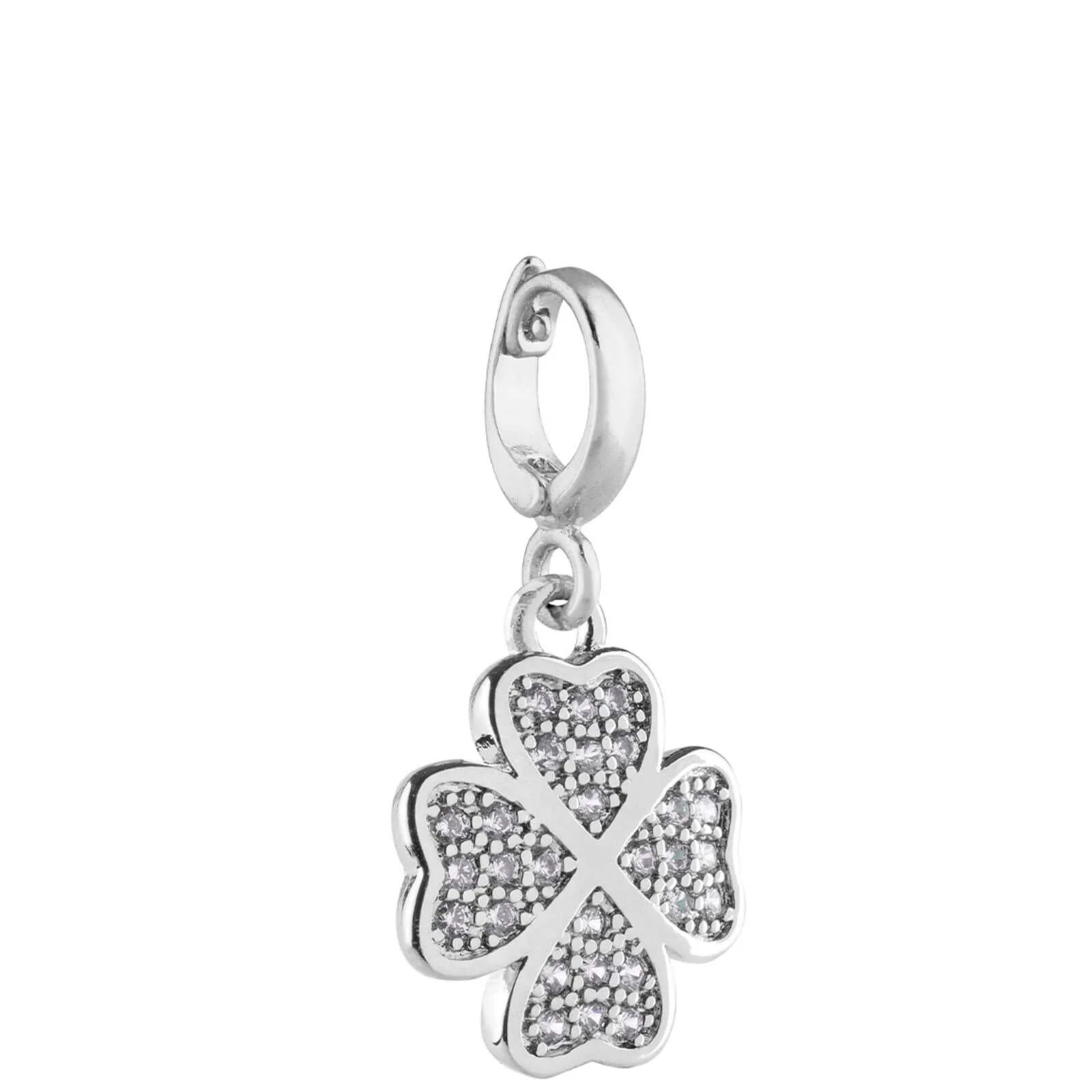 Rebecca My World Silver Clover Clip On Charm