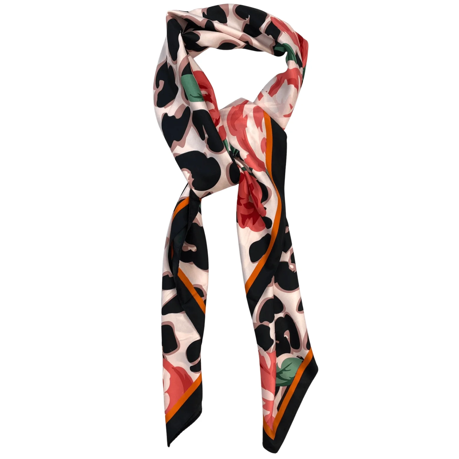 Rose & Leopard Print Scarf - Image 2