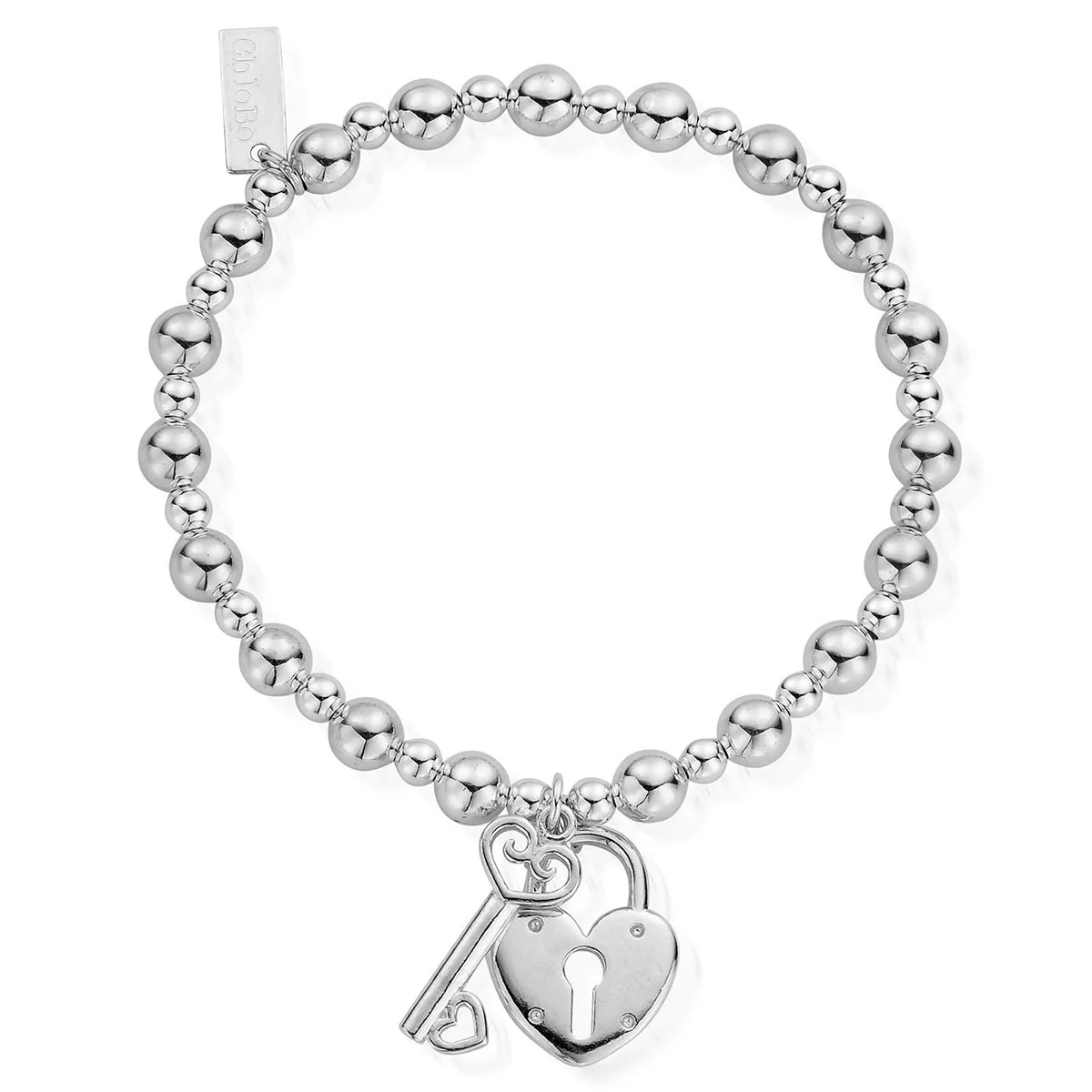 ChloBo Mini Small Ball Lock & Key Bracelet