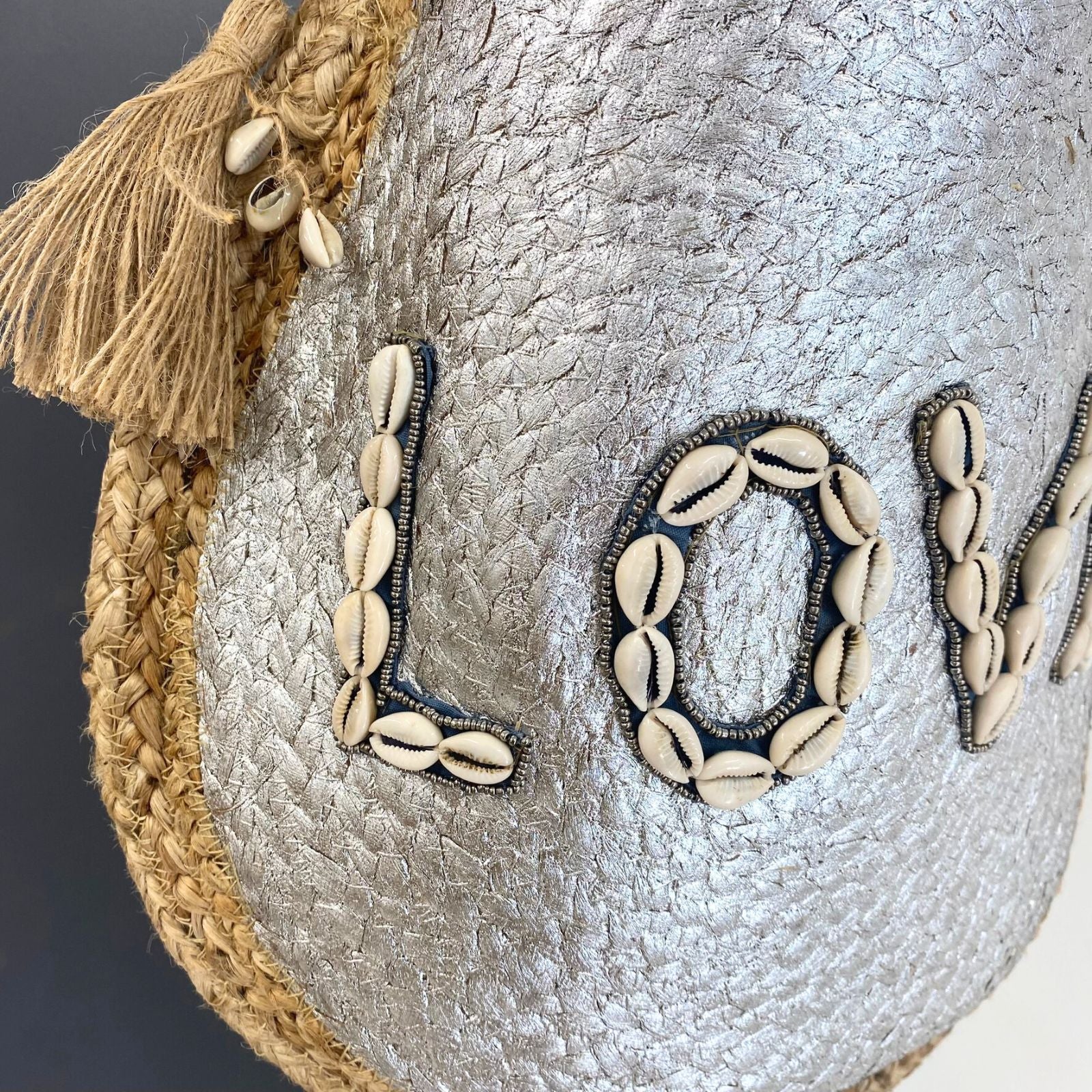 Silver Circular Love Jute Bag - Image 2