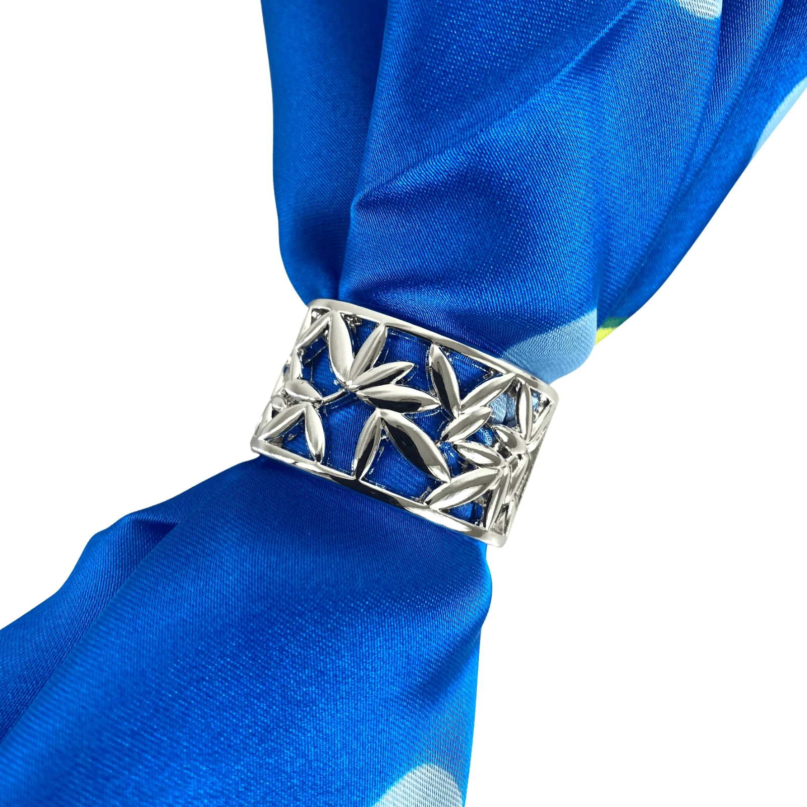 Silver Floral Scarf Ring