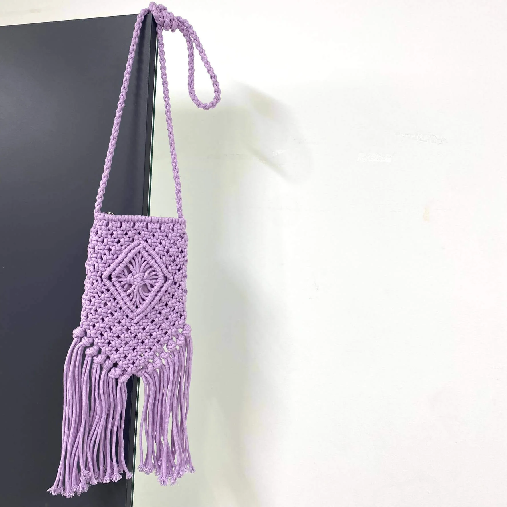 Small Lilac Crochet Crossbody Bag