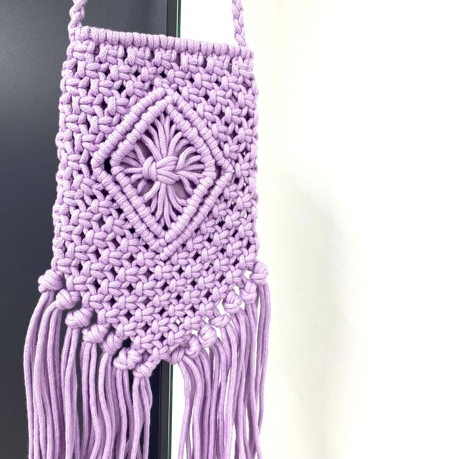 Small Lilac Crochet Crossbody Bag - Image 2