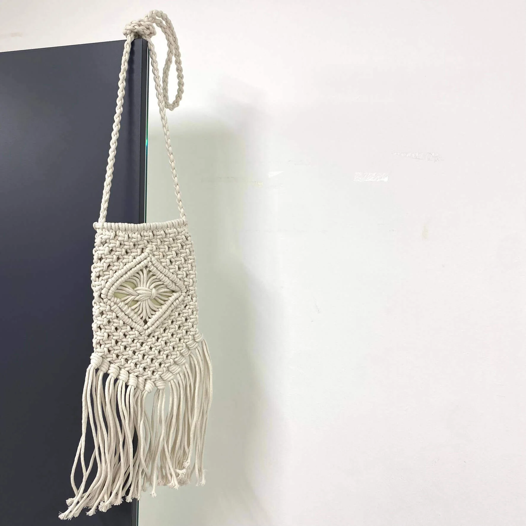 Small Ivory Crochet Crossbody Bag