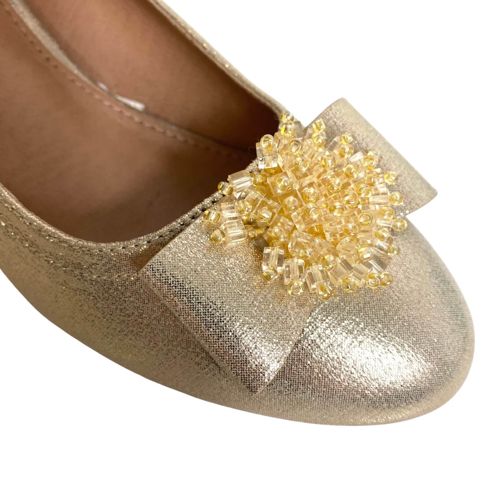 Sorento La Mesita Gold Small Heeled Shoes - Image 3