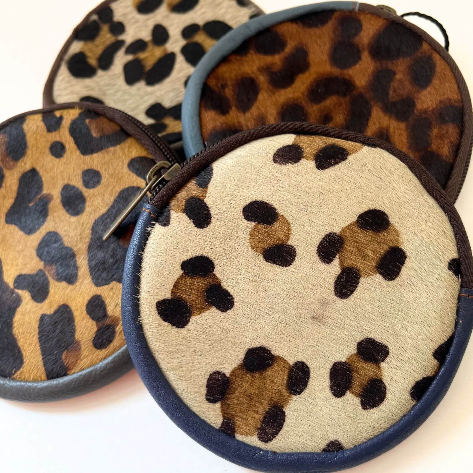 Soruka Afra Round Leather Zip Purse - Cheetah Print (assorted)