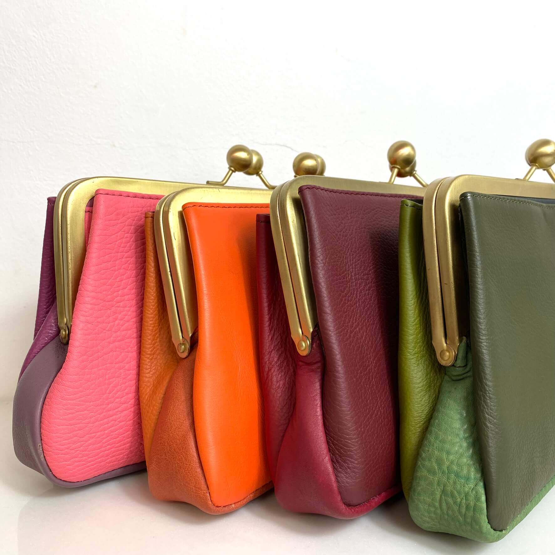 Soruka Annie Leather Clutch Bag - Green Tones - Image 2