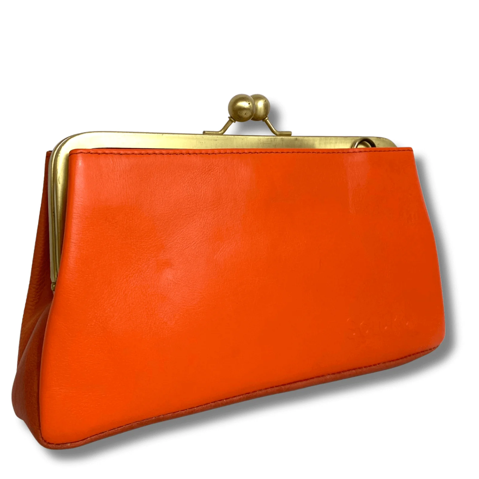 Soruka Annie Leather Clutch Bag - Orange Tones