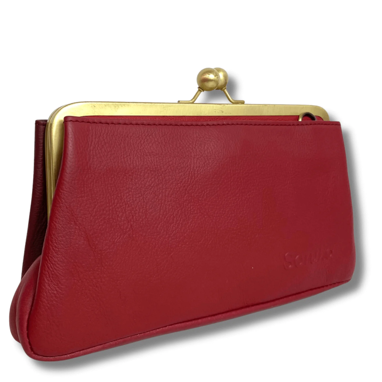 Soruka Annie Leather Clutch Bag - Red Tones