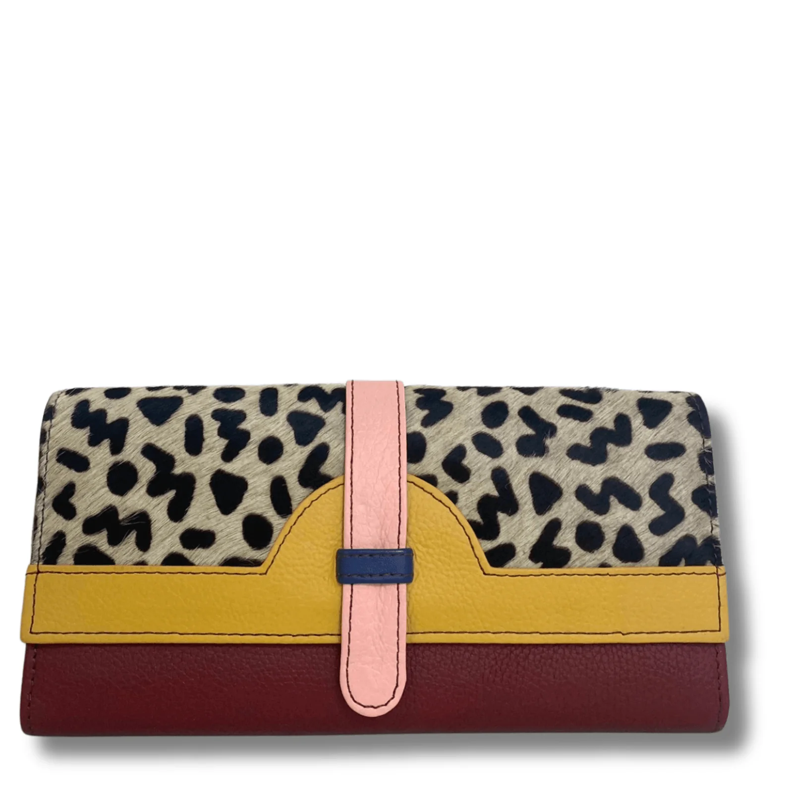 Soruka Half Moon Leather Purse - Abstract Mustard
