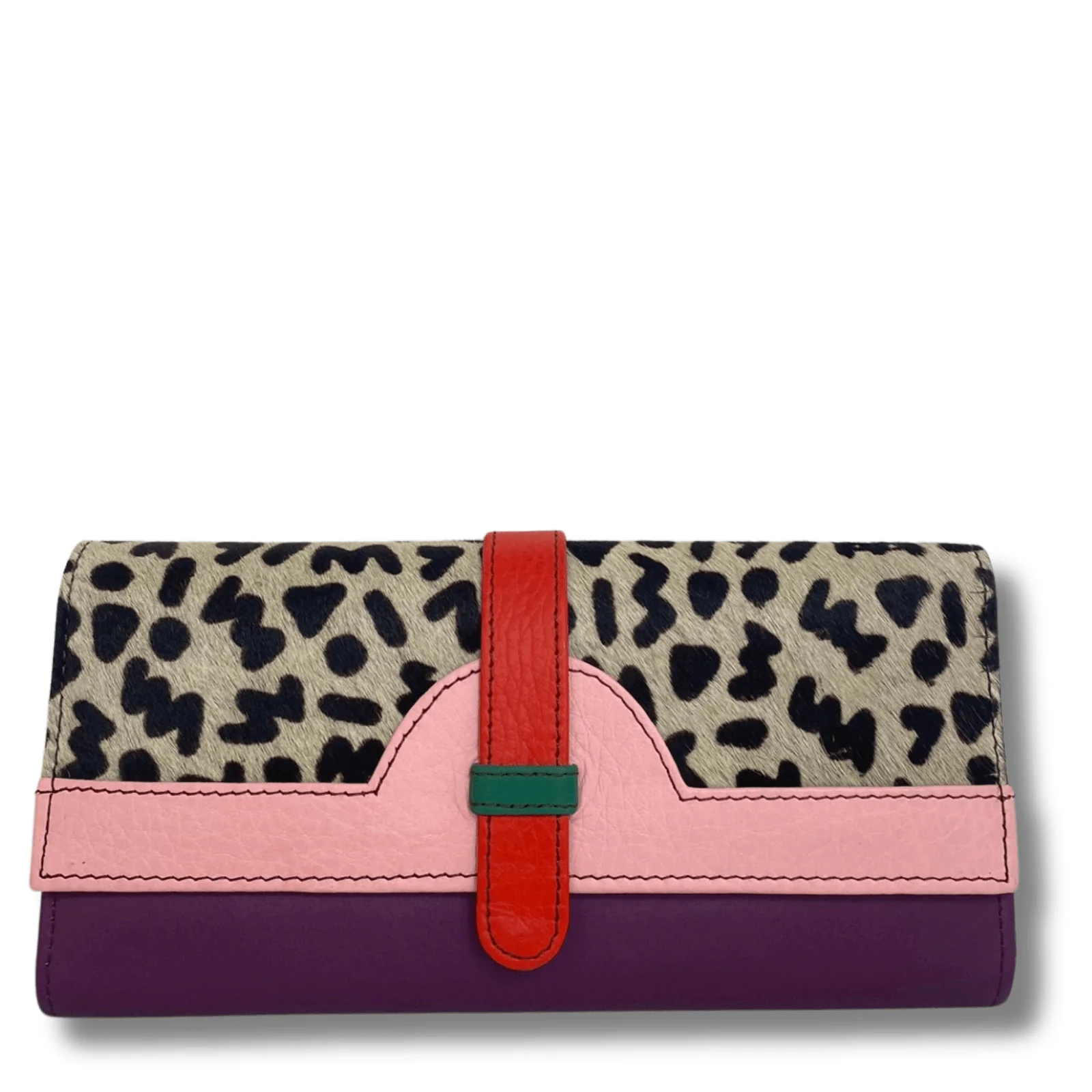 Soruka Half Moon Leather Purse - Abstract Pink