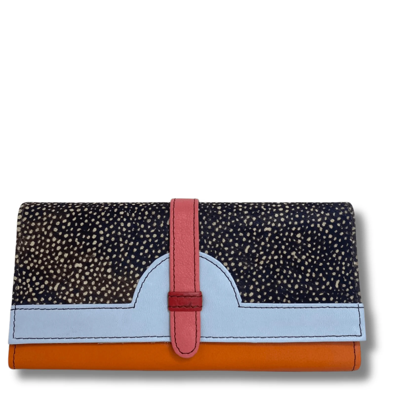Soruka Half Moon Leather Purse - Dotty Pale Blue