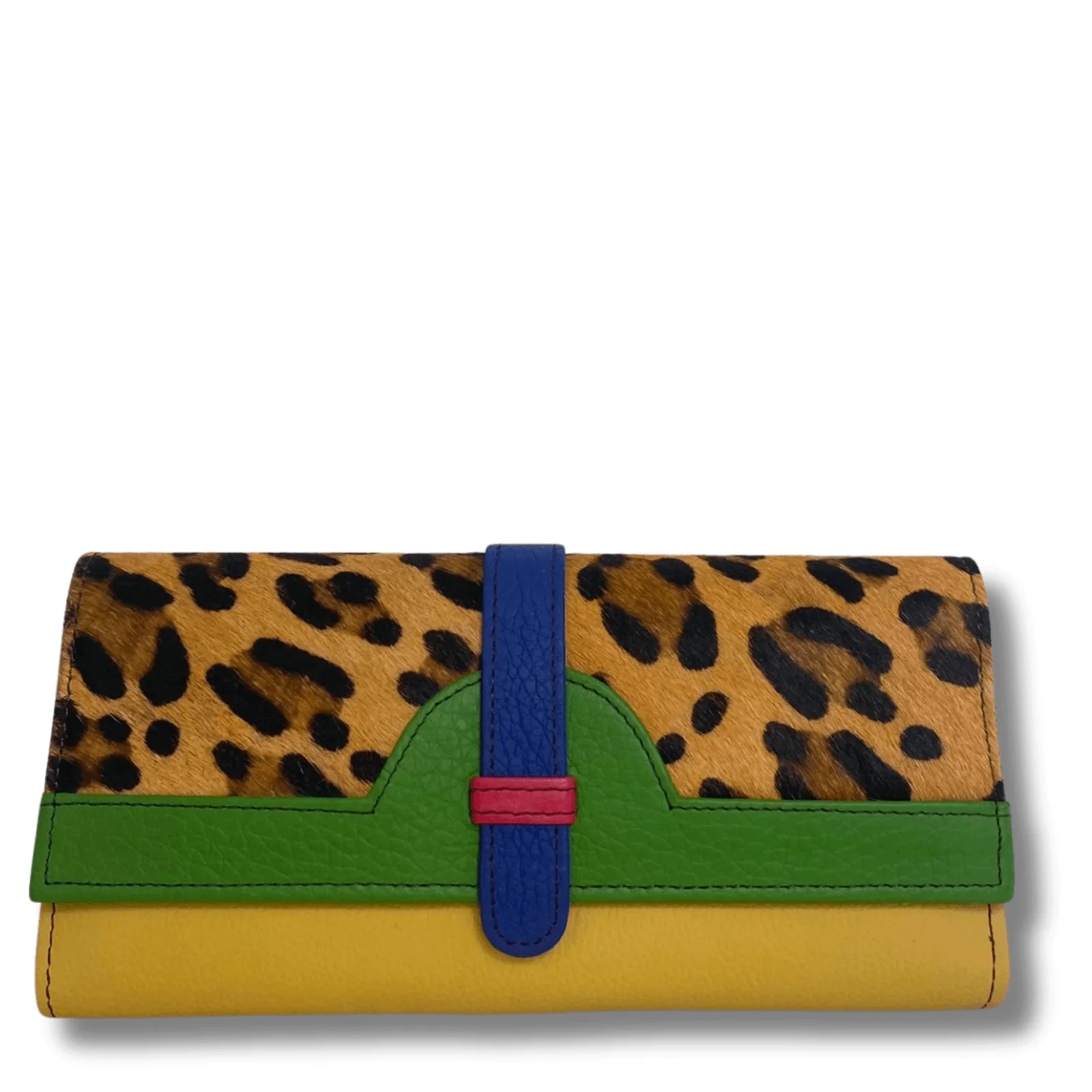 Soruka Half Moon Leather Purse - Leopard Green