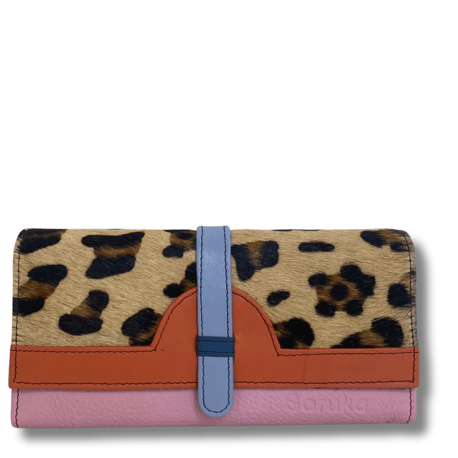 Soruka Half Moon Leather Purse - Leopard Rust