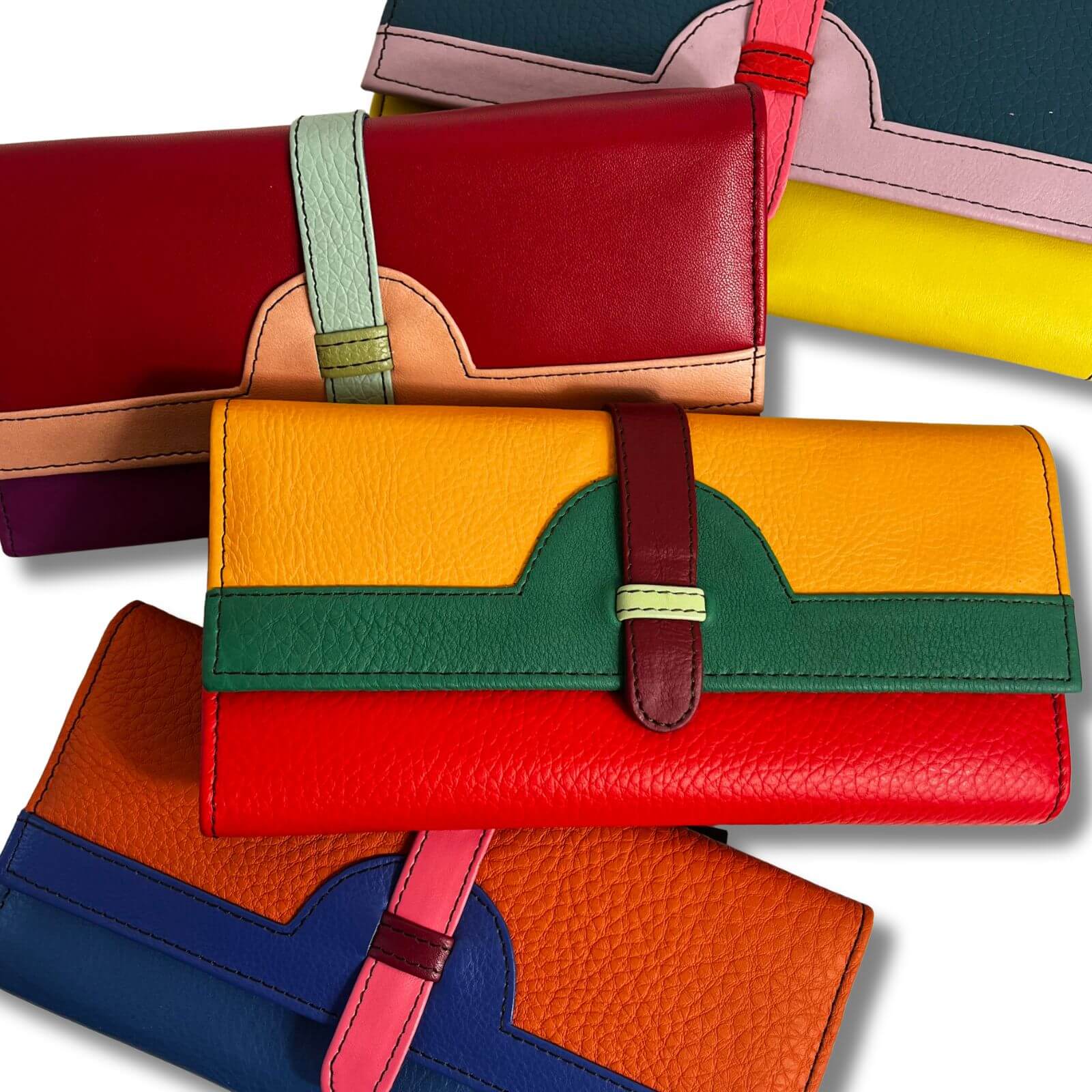 Soruka Half Moon Plain Leather Purse - Assorted