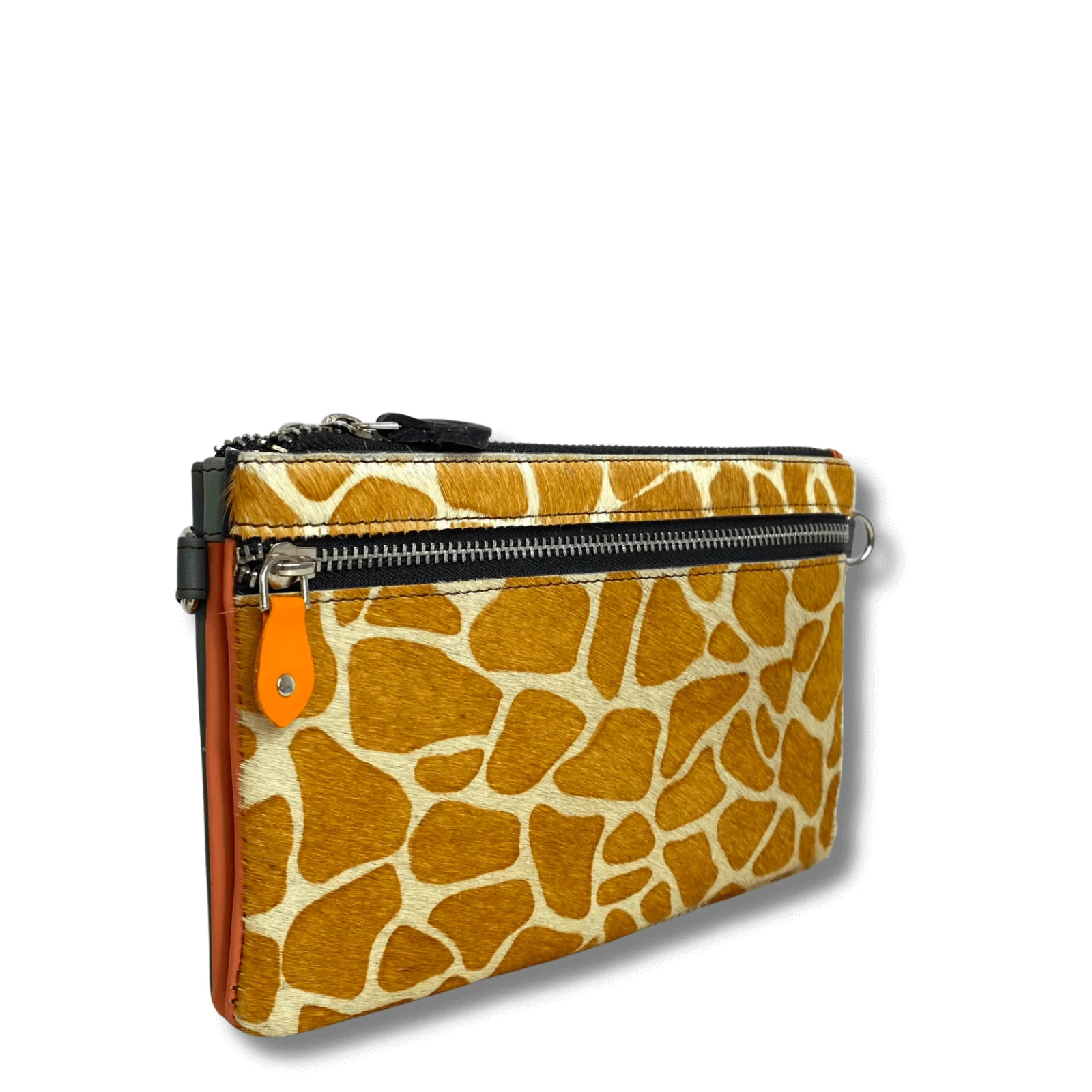 Soruka Hope Leather Slim Double Pouch Bag - Giraffe