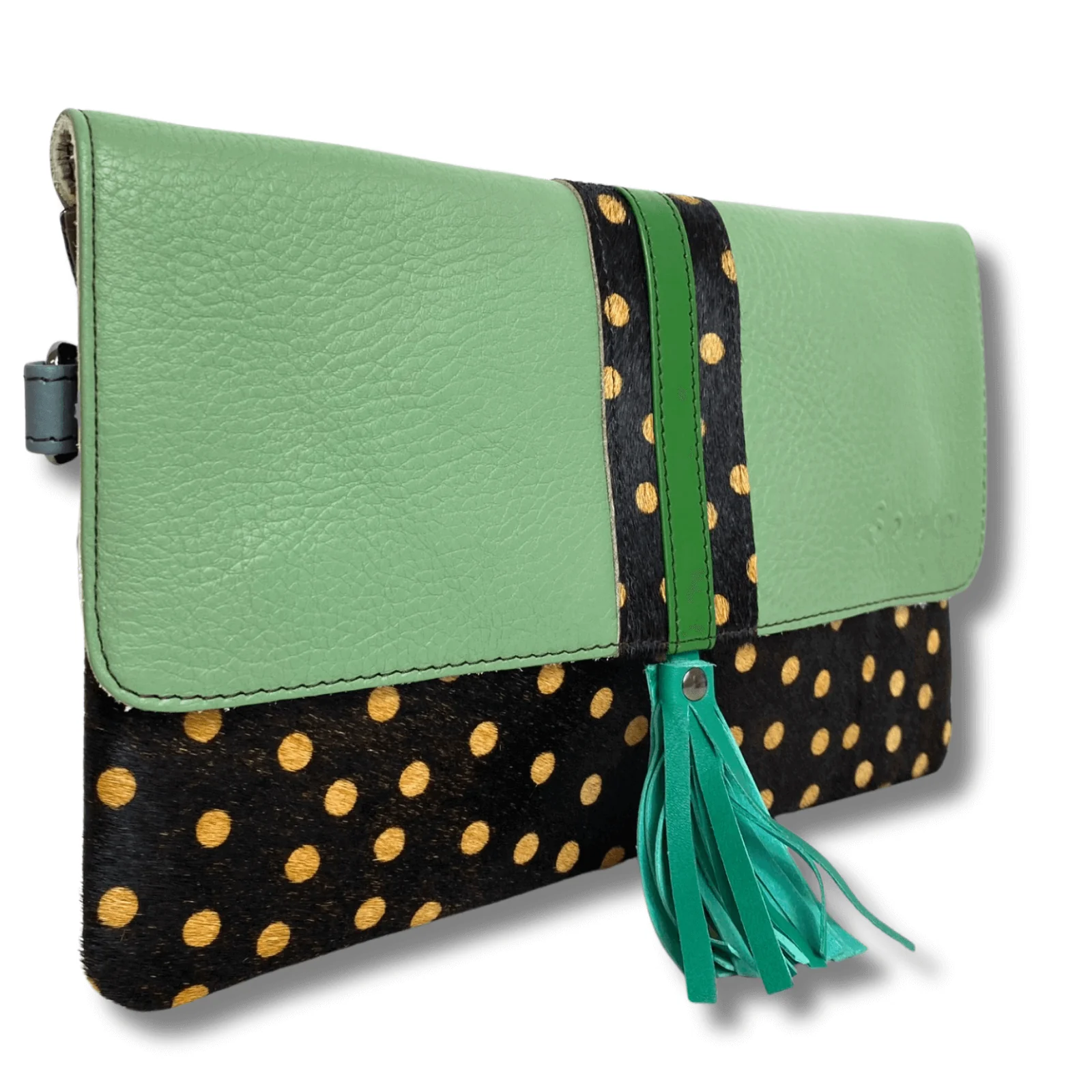 Soruka Marianne Leather Slim Crossbody Bag - Green Dot