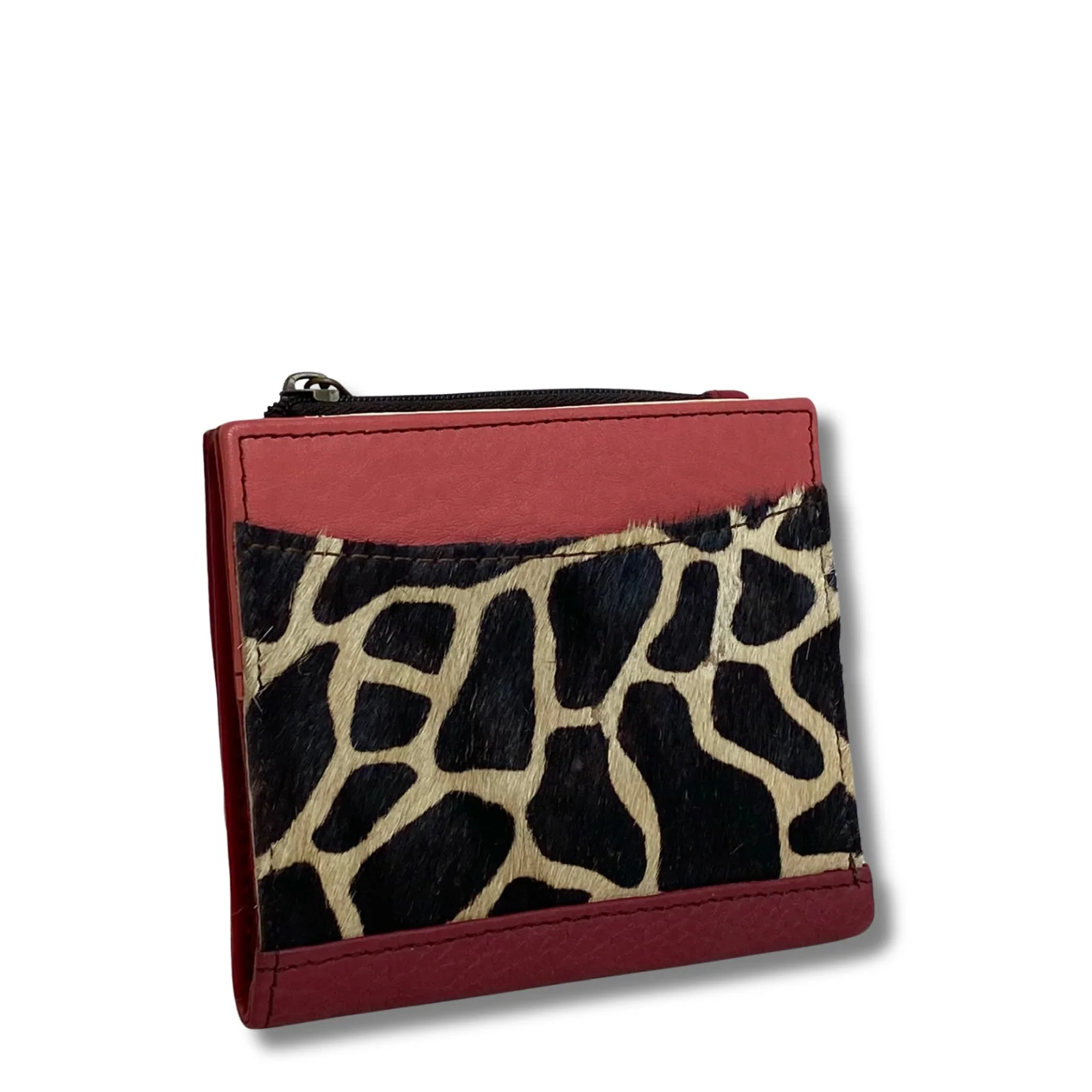 Soruka Mika Slim Leather Purse - Pink Giraffe Red