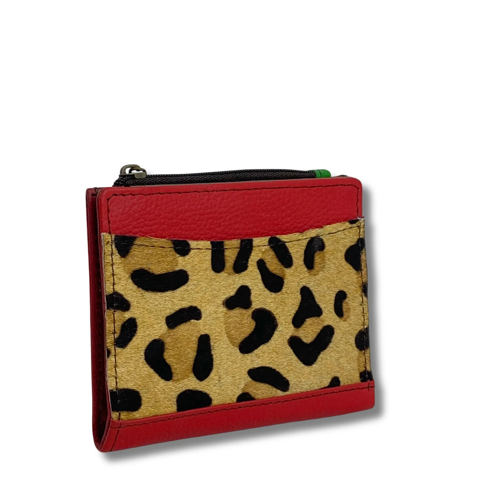 Soruka Mika Slim Leather Purse - Red Leopard Red