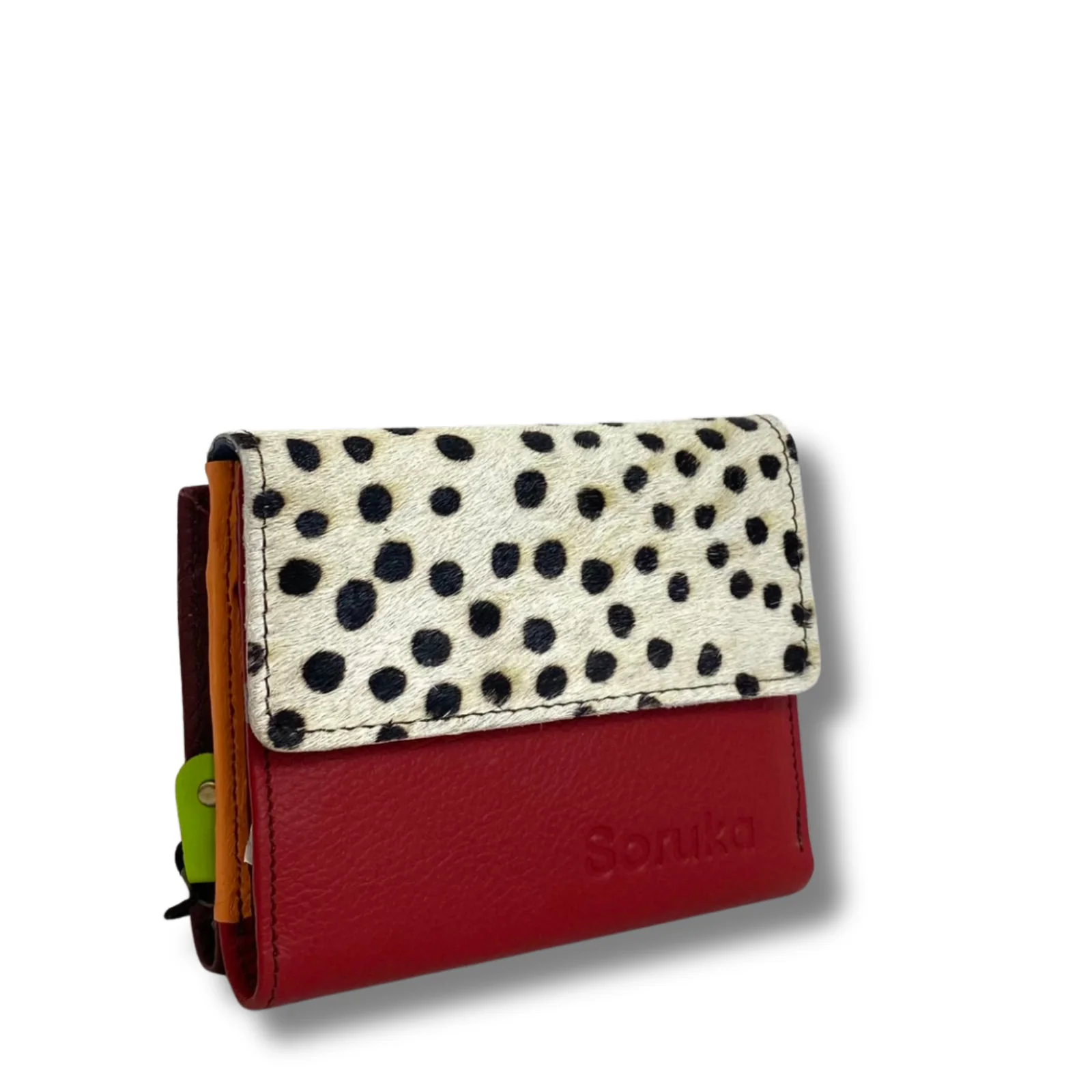 Soruka Small Leather Purse - Dot Red