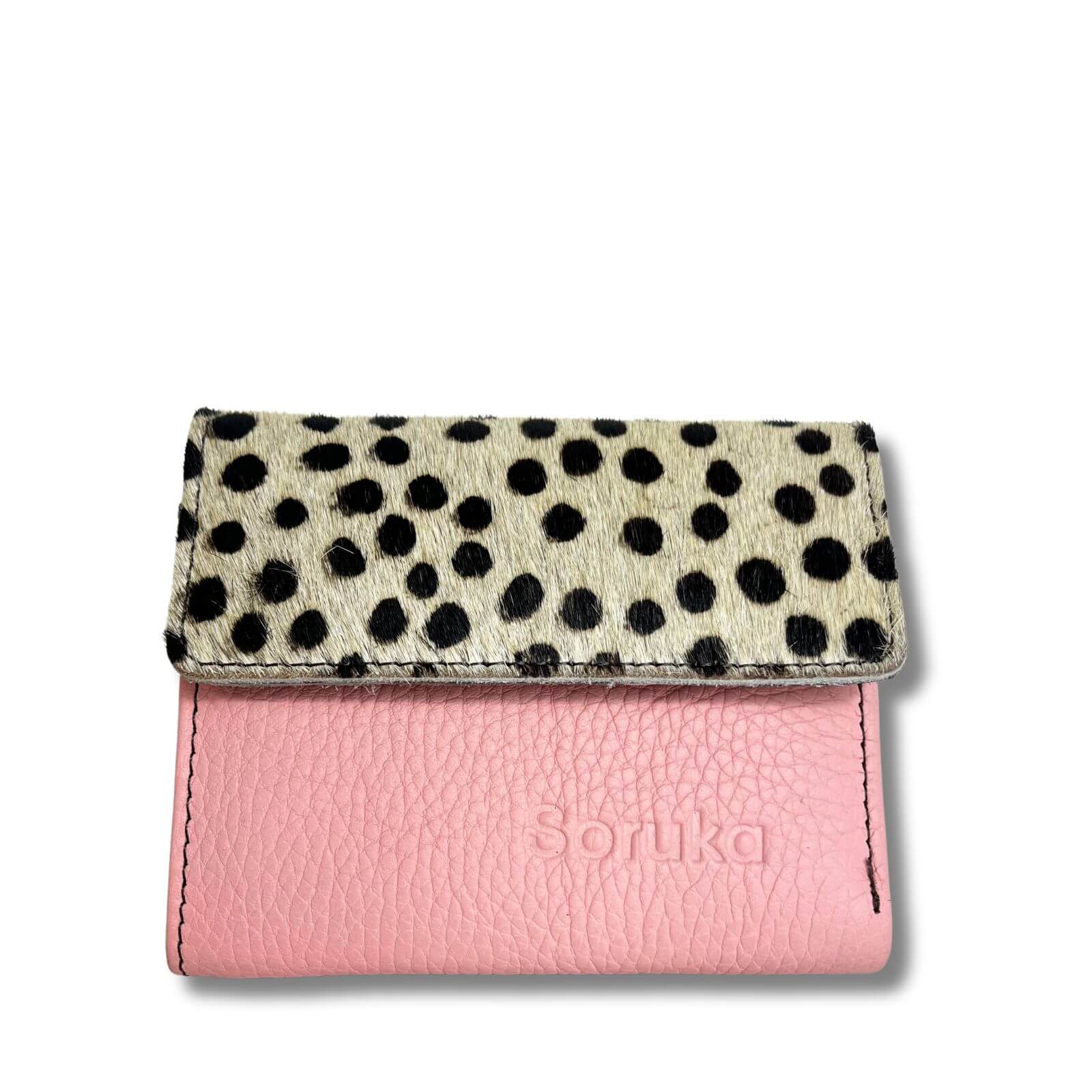 Soruka Small Leather Purse - Dotty Baby Pink