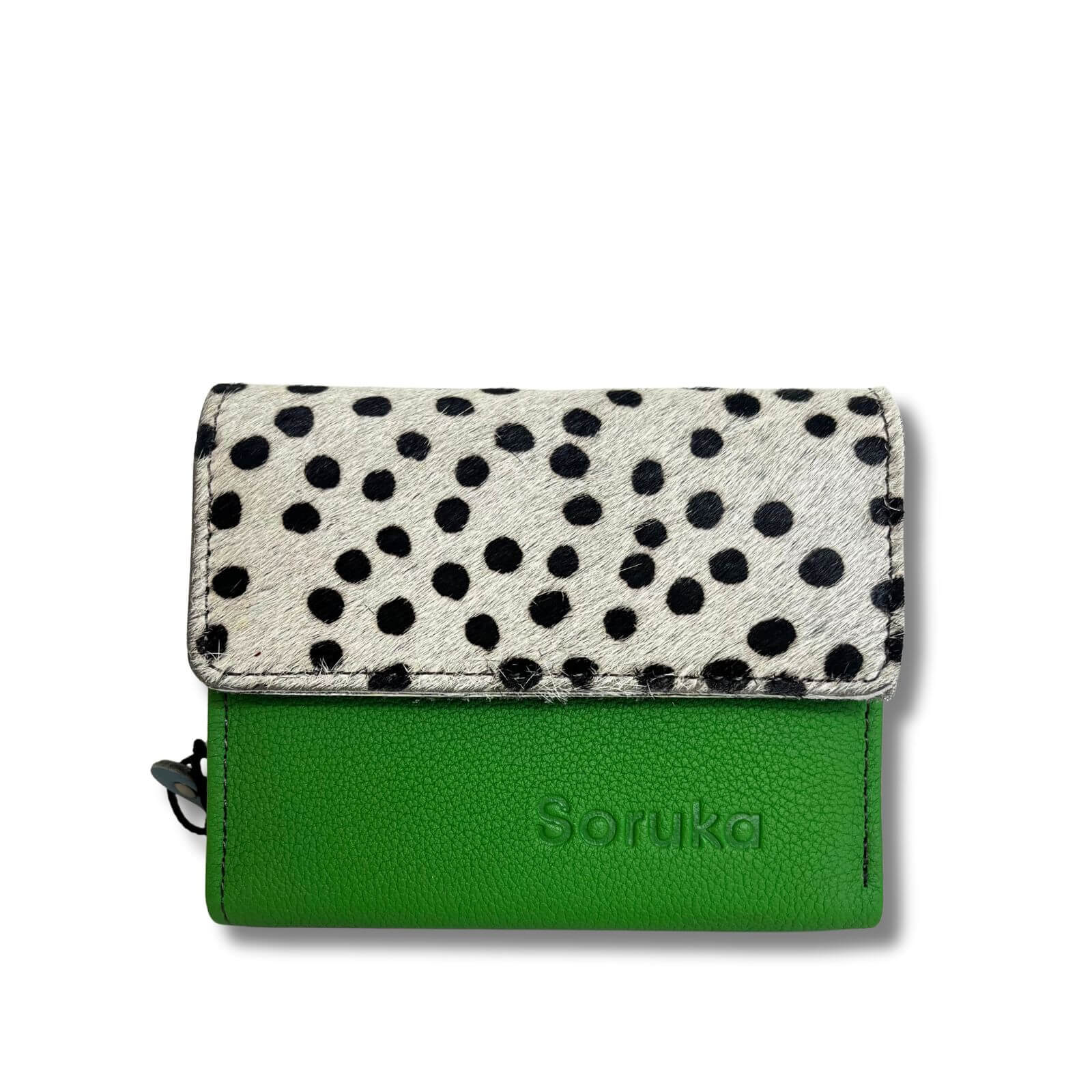 Soruka Small Leather Purse - Dotty Green