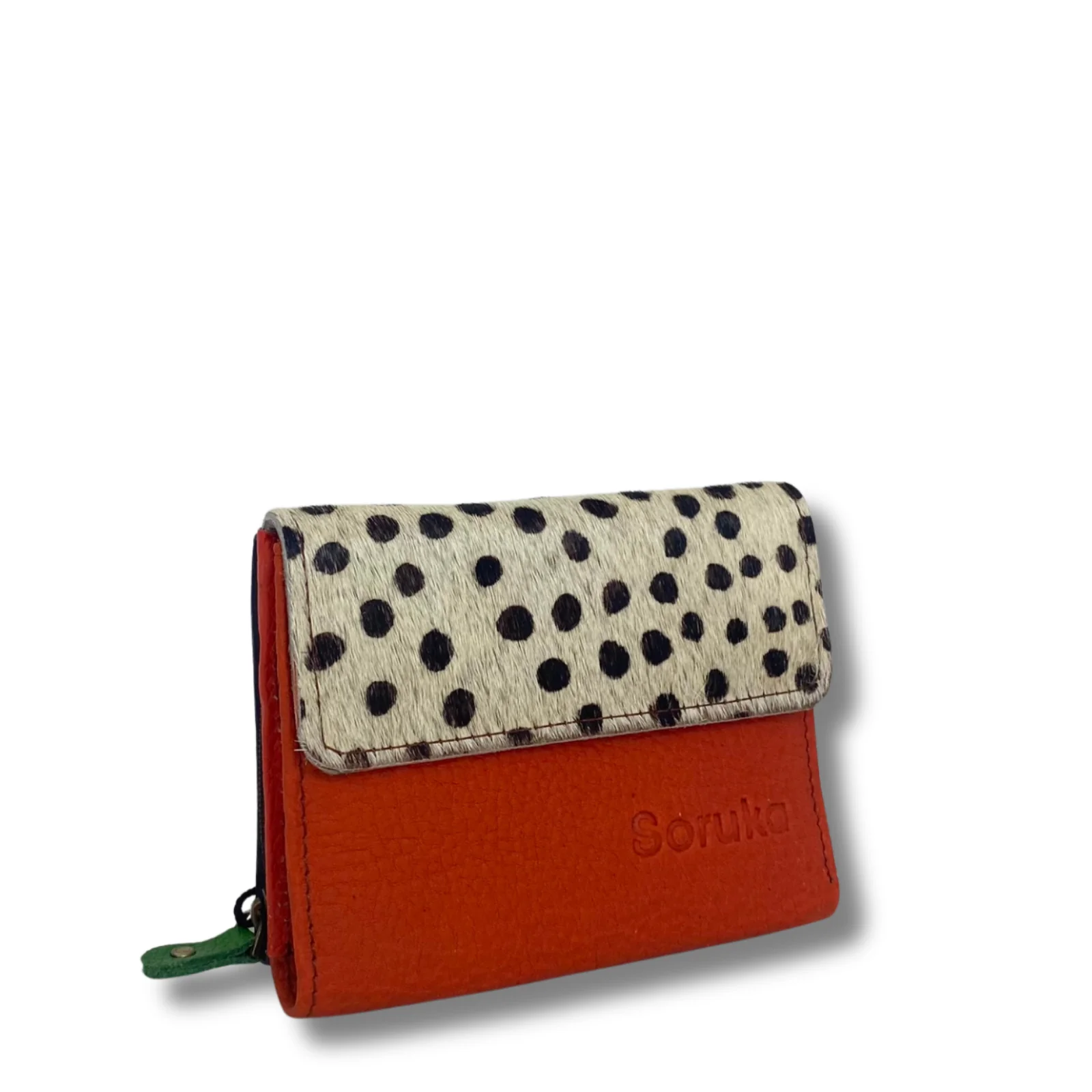 Soruka Small Leather Purse - Dotty Orange