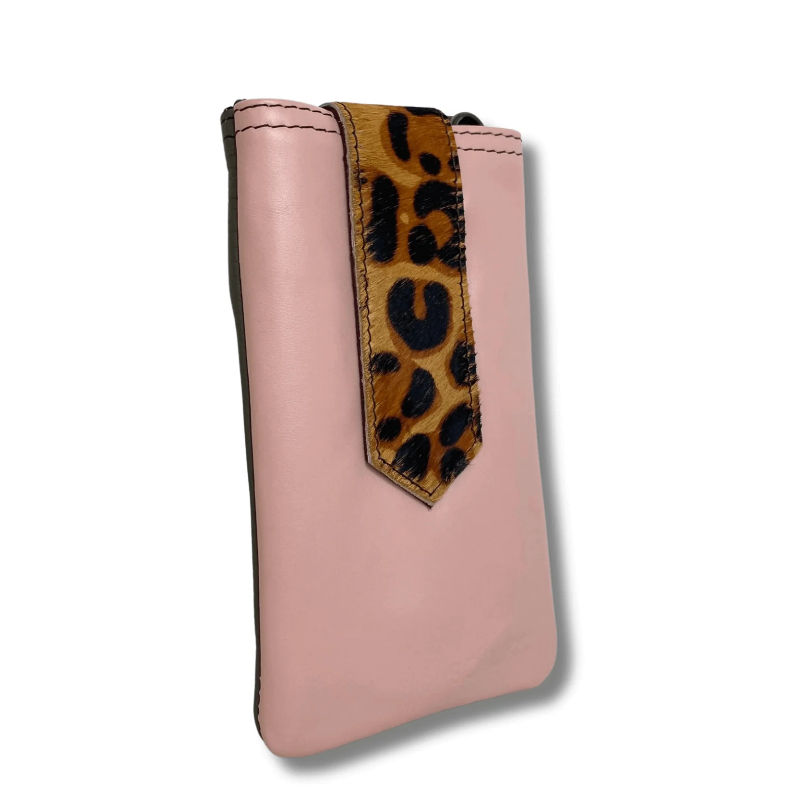 Soruka Zoe Leather Small Phone Bag - Leopard Pink
