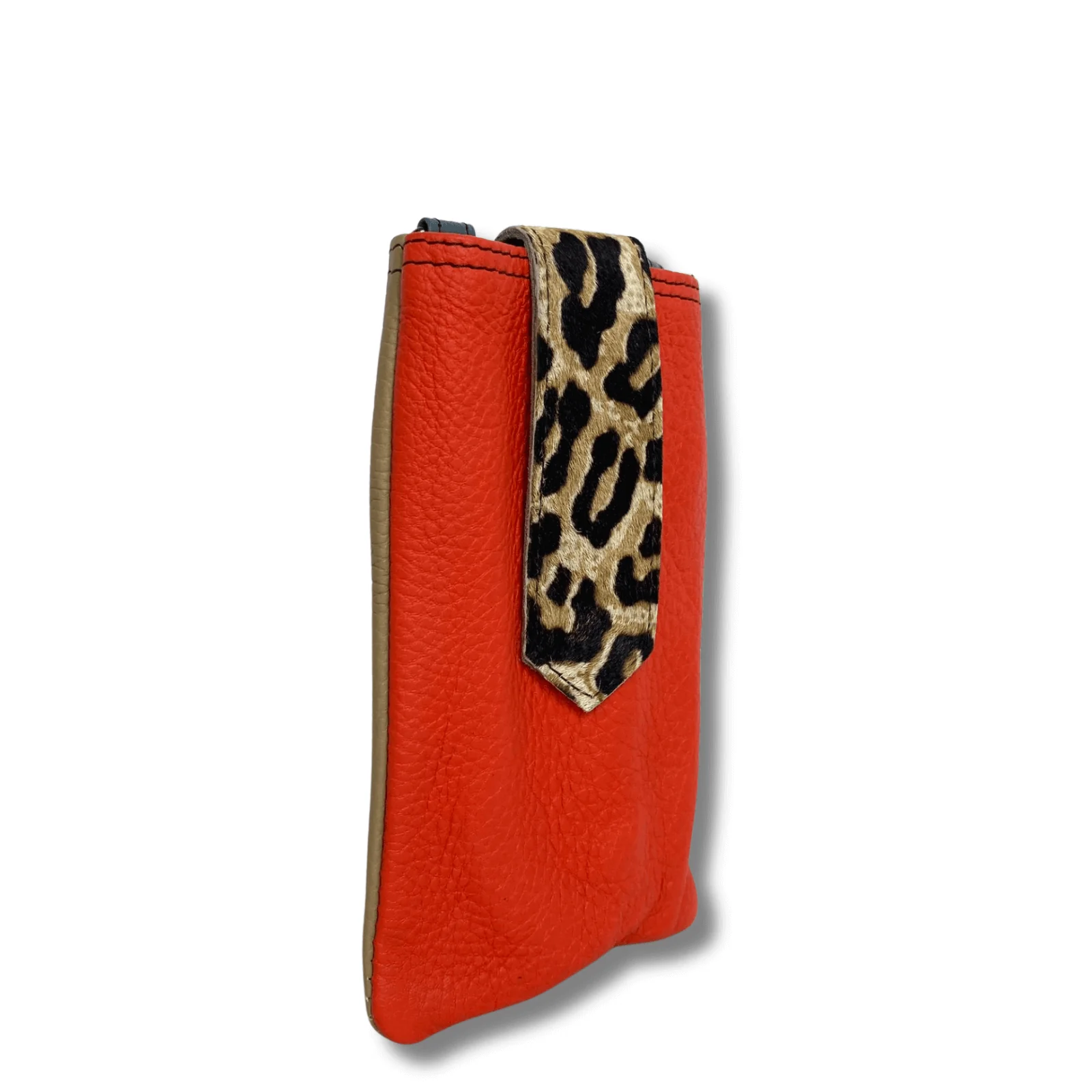 Soruka Zoe Leather Small Phone Bag - Leopard Red