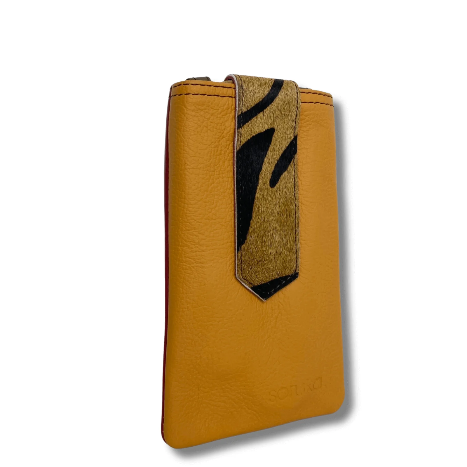 Soruka Zoe Leather Small Phone Bag - Zebra Mustard