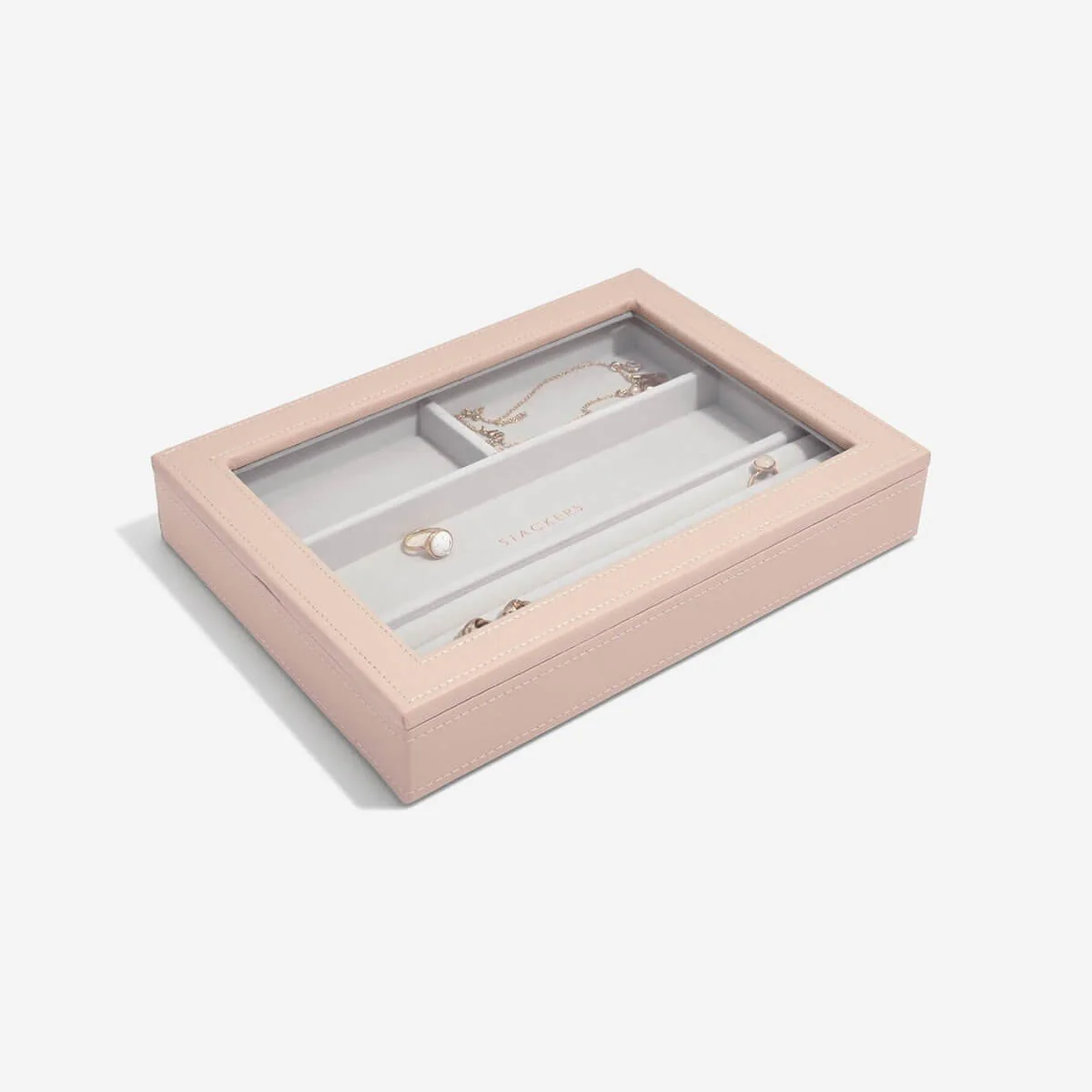 Stackers Classic Jewellery Box (Glass Lid) - Blush Pink - Image 2