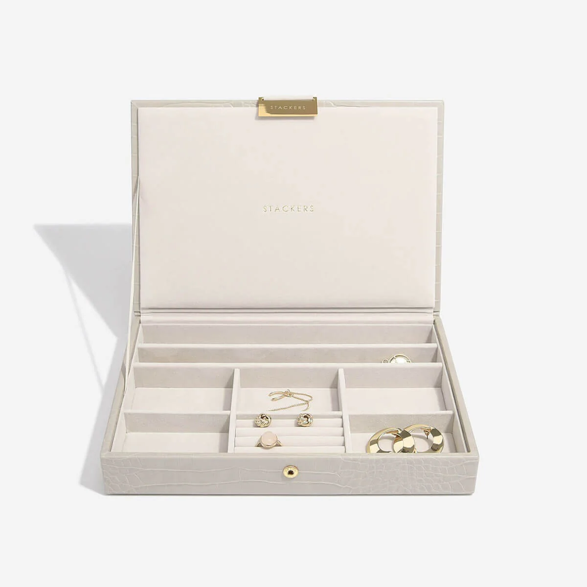 Stackers Classic Jewellery Box (Lid) - Putty Croc - Image 3