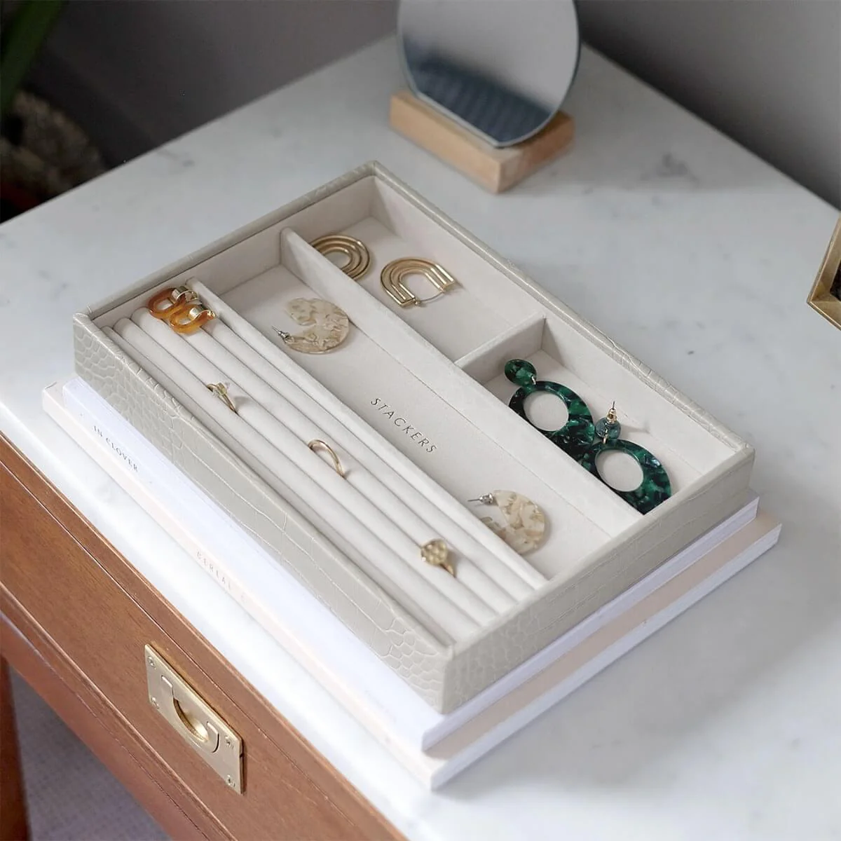 Stackers Classic Jewellery Box (Ring & Bracelet Layer) - Putty Croc - Image 4