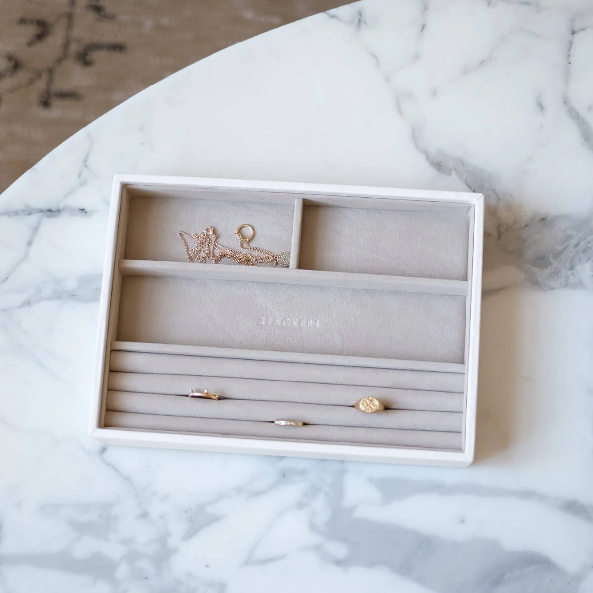 Stackers Classic Jewellery Box (Ring/Bracelets Layer) - White - Image 4