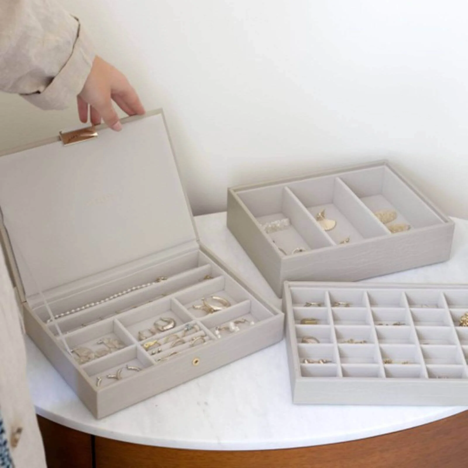 Stackers Classic Jewellery Box (Small Trinket Layer) - Linen Oatmeal - Image 2
