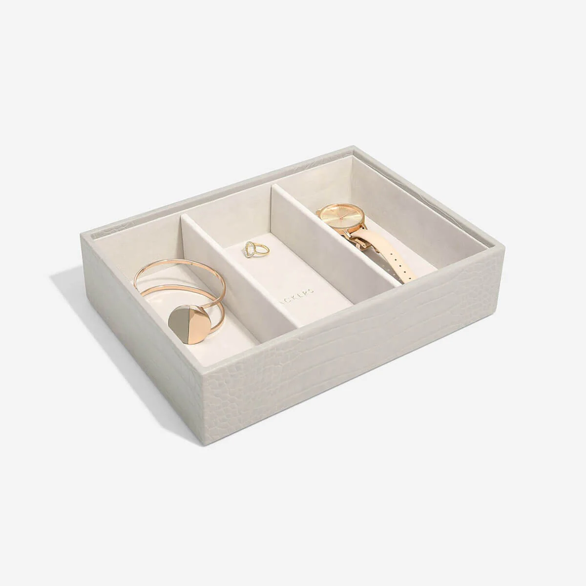 Stackers Classic Jewellery Box (Watch & Accessory Layer) - Putty Croc - Image 2