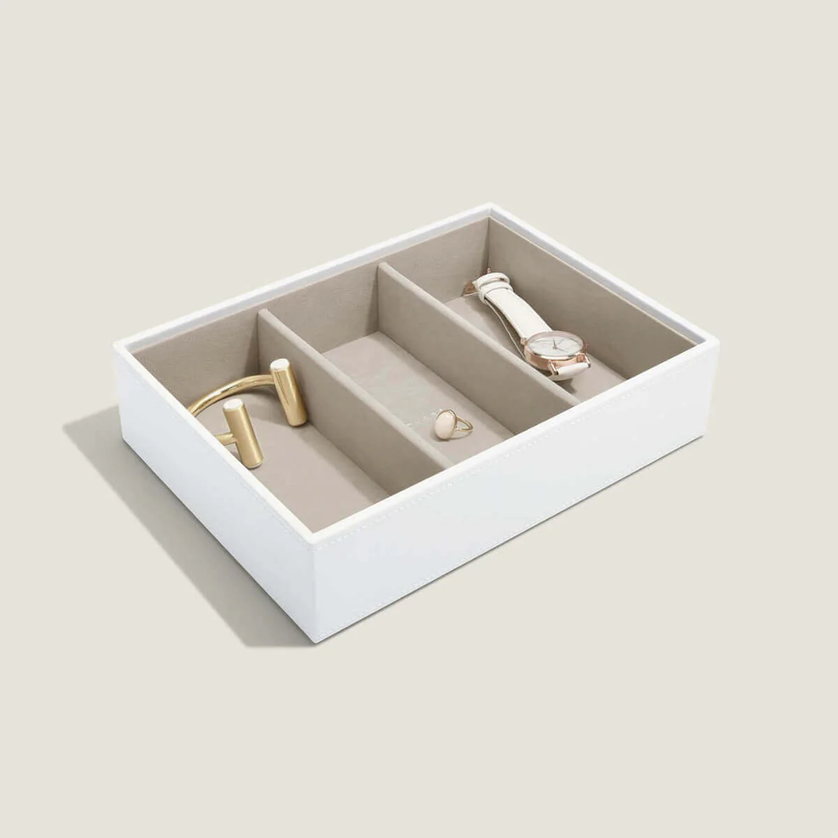 Stackers Classic Jewellery Box (Watch & Accessory Layer) - White - Image 2