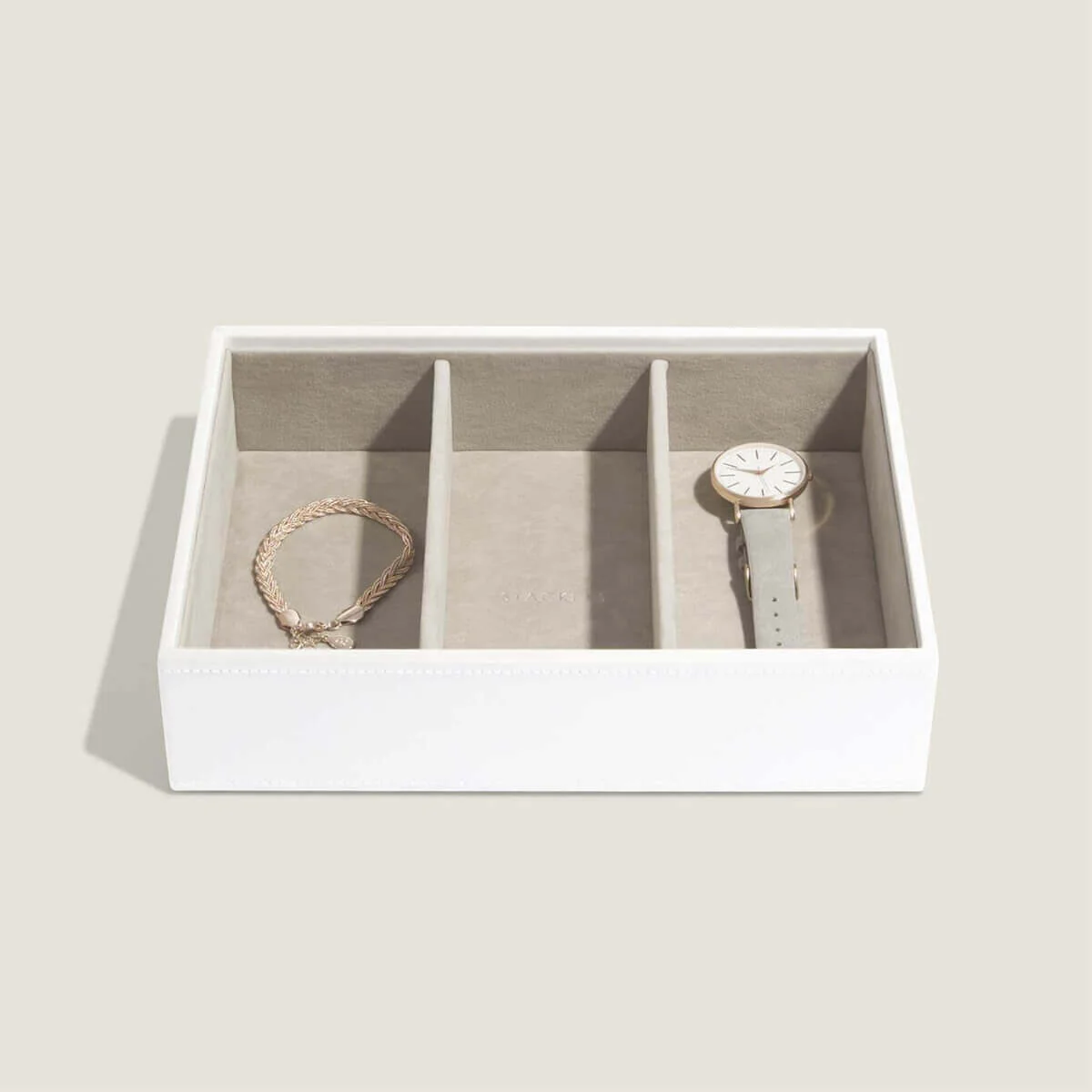 Stackers Classic Jewellery Box (Watch & Accessory Layer) - White - Image 3