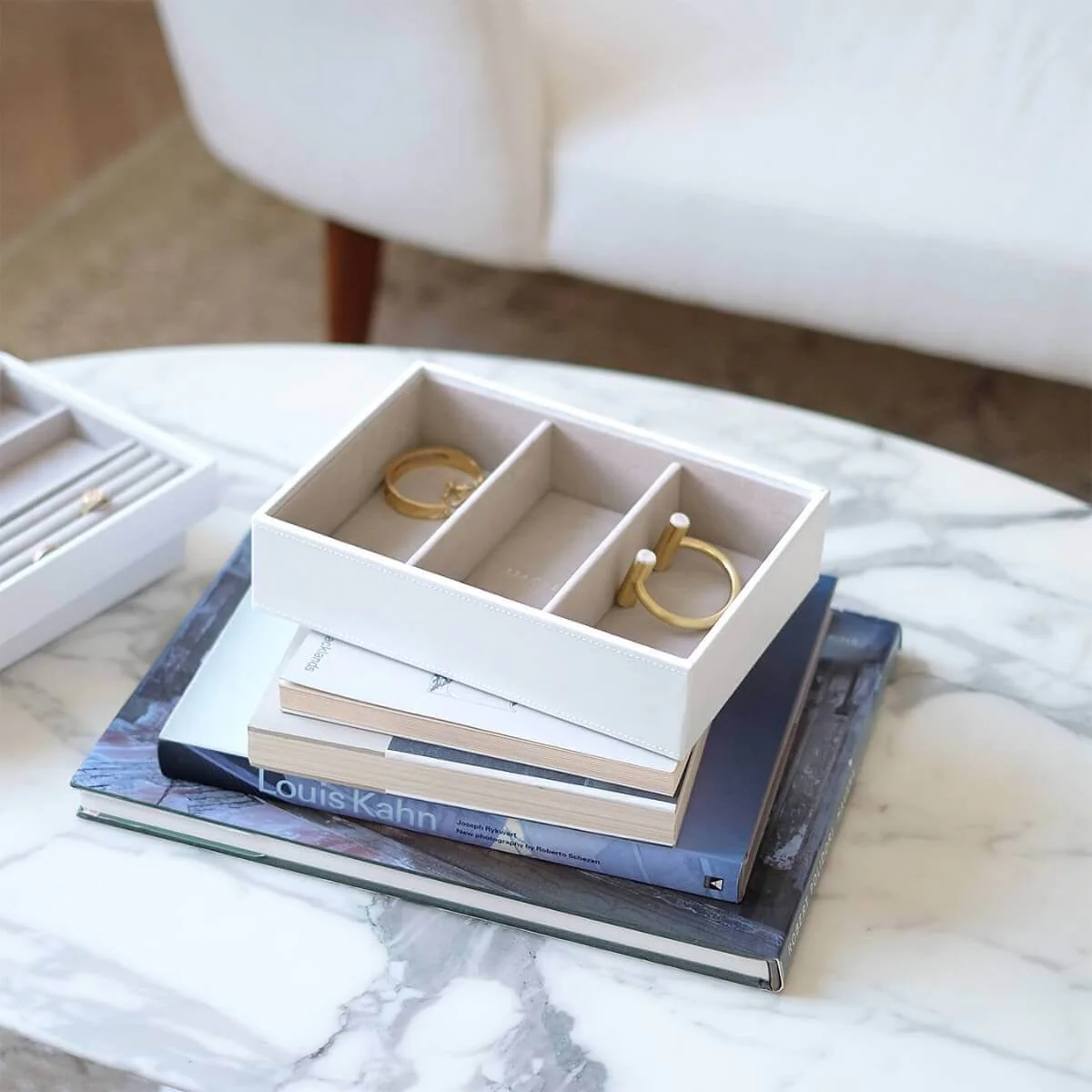 Stackers Classic Jewellery Box (Watch & Accessory Layer) - White - Image 4